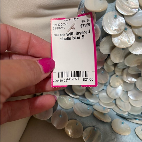 Unique Satchel purse light blue sea shells NWT - Picture 3 of 5